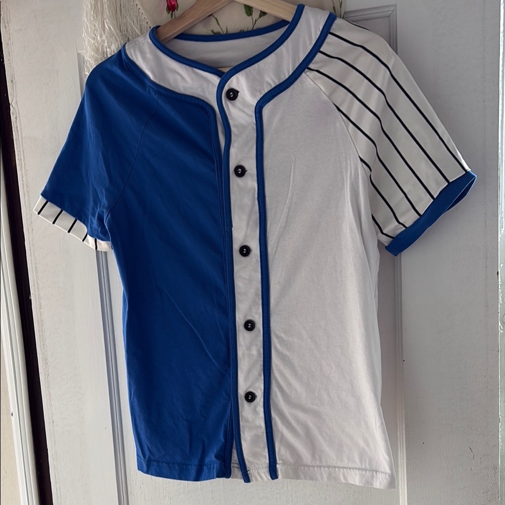Vintage Blue and White Button Down Shirt